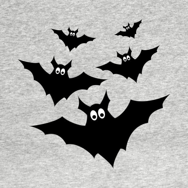 Cool cute black flying bats Halloween by PLdesign